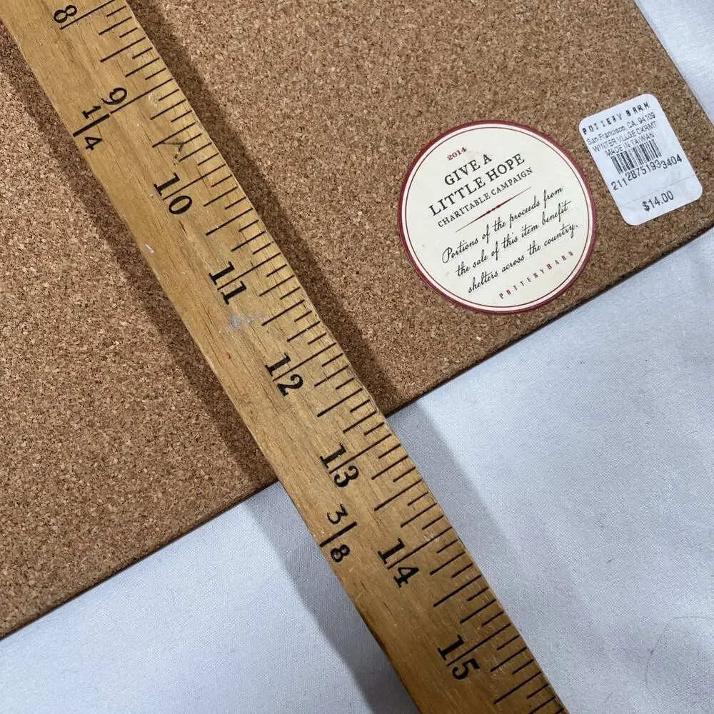 Pottery Barn Winter Village Set of 2 Christmas Placemats Cork Mat Hard Boards